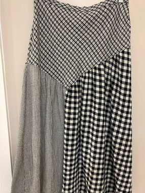 Urban Outfitters Black and White Gingham Patchwork Maxi Skirt